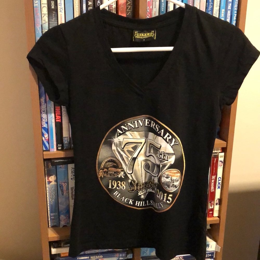 Sturgis 75th 1938- 2015  Anniversary Black Hills Rally  T-Shirt Sz S